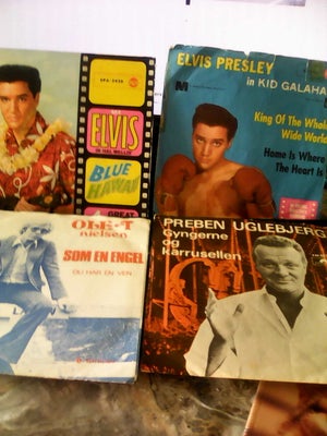 EP,  Lot  Elvis, Preben u.Ole T, Blue Hawai bl.a, Pop, Lot med 4 EP/ single plader

Elvis Presley 4 
