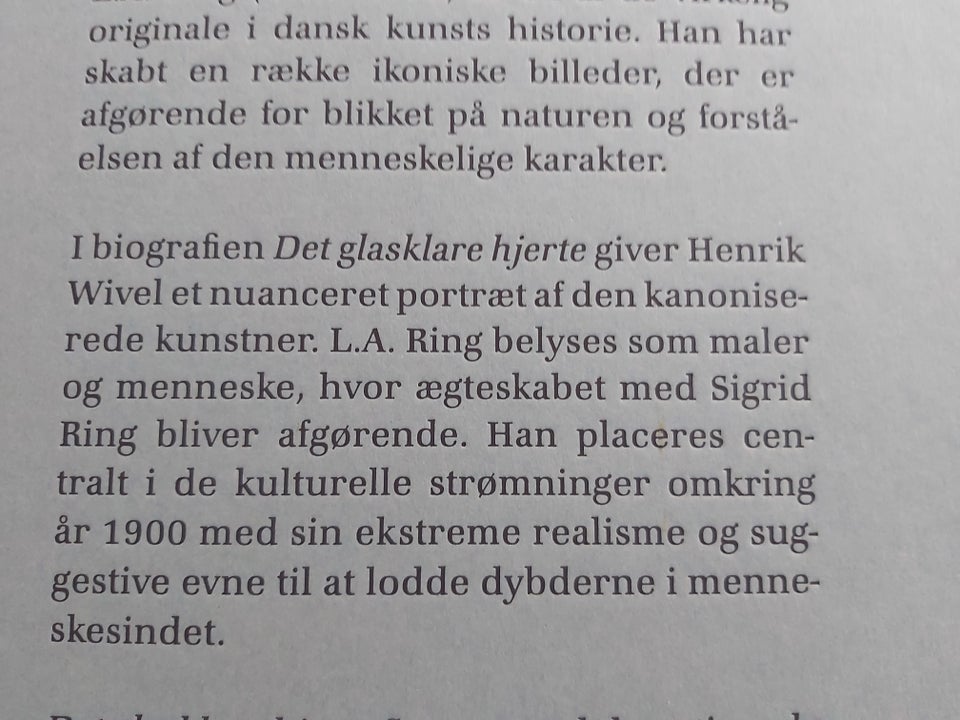 L.A. Ring - Det glasklare hjerte, Henrik Wivel, emne: kunst