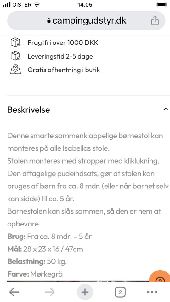 Børnecampingstol