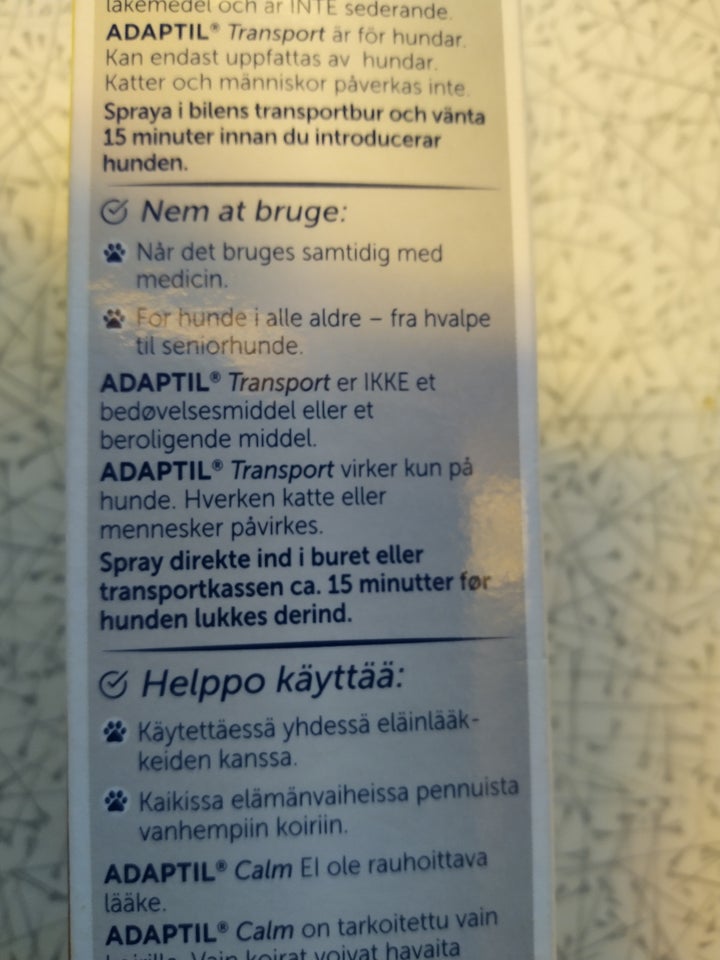 Andet, Adaptil spray