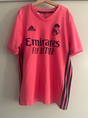 Fodboldtrøje, T-shirt, Adidas , str. 13-14/164, Real Madrid 20/21 udebane trøje i lyserød 