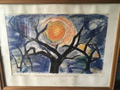 Akvarel, Gerda aakeson, motiv: Andet, Akvarel i træramme af Herda Aakeson, gift med Axel Salto. Træn