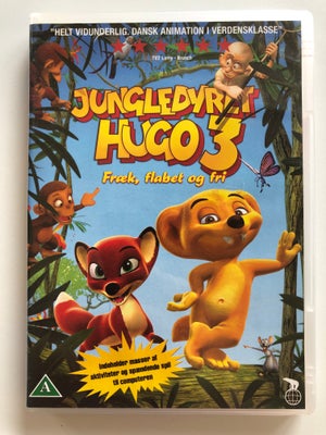 Jungledyret Hugo 3 - fræk, flabet og fri, instruktør Jørgen Lerdam - Flemming Quist Møller, DVD, teg