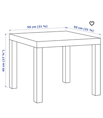 Sofabord, Ikea, b: 55 l: 55 h: 45, Dette LACK bord i hvidt er nemt at matche med andre møbler. Takke