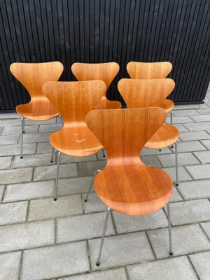 Arne Jacobsen, Syver, Spisebordsstol, 6 stk. Arne Jacobsen Syver stole i kirsebær sælges. Fremstår m