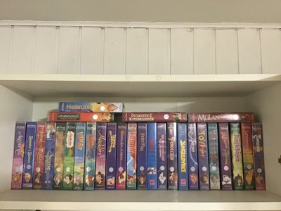 Børnefilm, VHS Disney tegnefilm, 28 Disney VHS film, flere af dem uåbnede med intakt indpakning