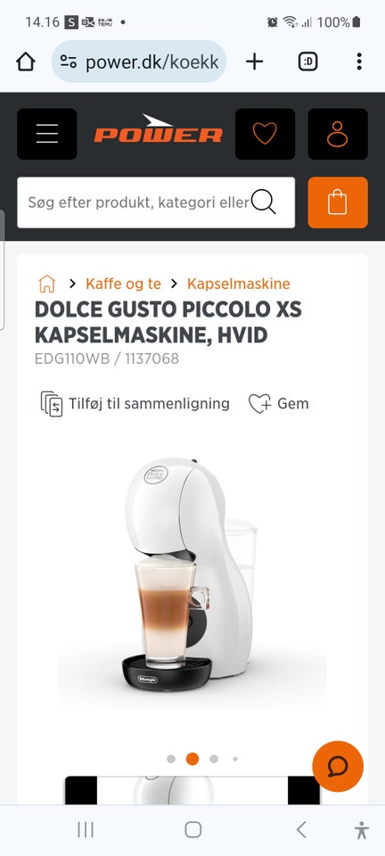 Kapsel kaffemaskine, Dolce Gusto Piccolo