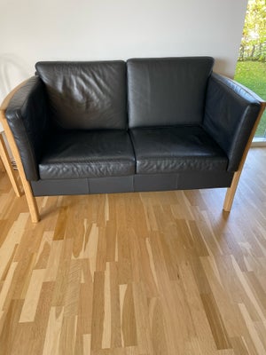 Sofa, læder, 2 pers., 2 mands sofa fra dyre og røgfrit hjem. 
Længde 144 cm