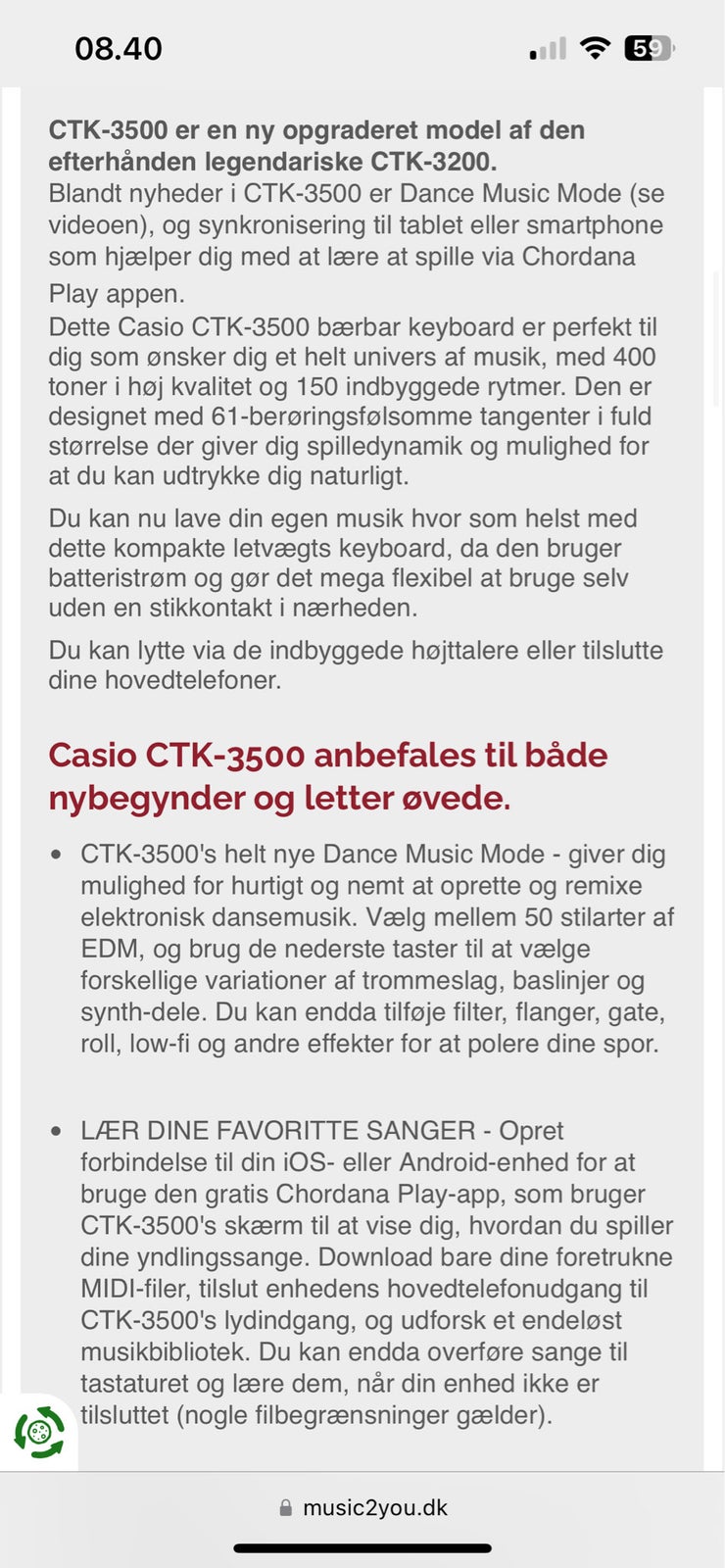 Keyboard, Casio CTK-3500