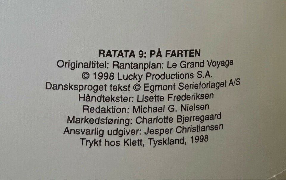 Ratata - På farten, Morris, Tegneserie