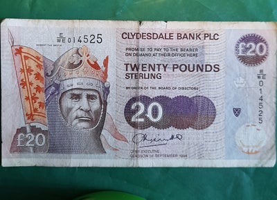 Vesteuropa, sedler, £20.00GBP, 1994, ENGLAND UK SCOTLAND SKOTLAND TWENTY 20 POUNDS STERLING 1994 Rob