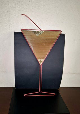 Spejl, Retro Spejl cocktail glas 70'erne, Retro Spejl cocktail glas fra sen 70'erne i metalramme til