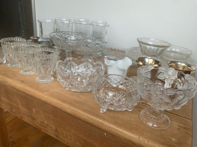 Glas, Glas,fade,skåle,lysestager m.m, Skibsglas og diverse glasting