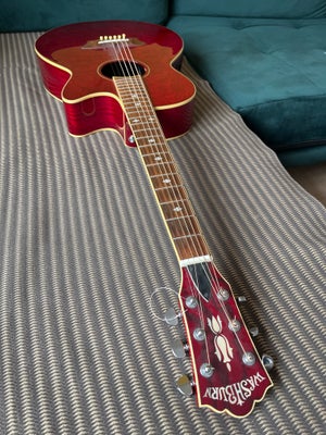 Halvakustisk, Washburn EA 18, Halvakustisk washburn guitar sælges incl hardcase. Mangler klap til ba
