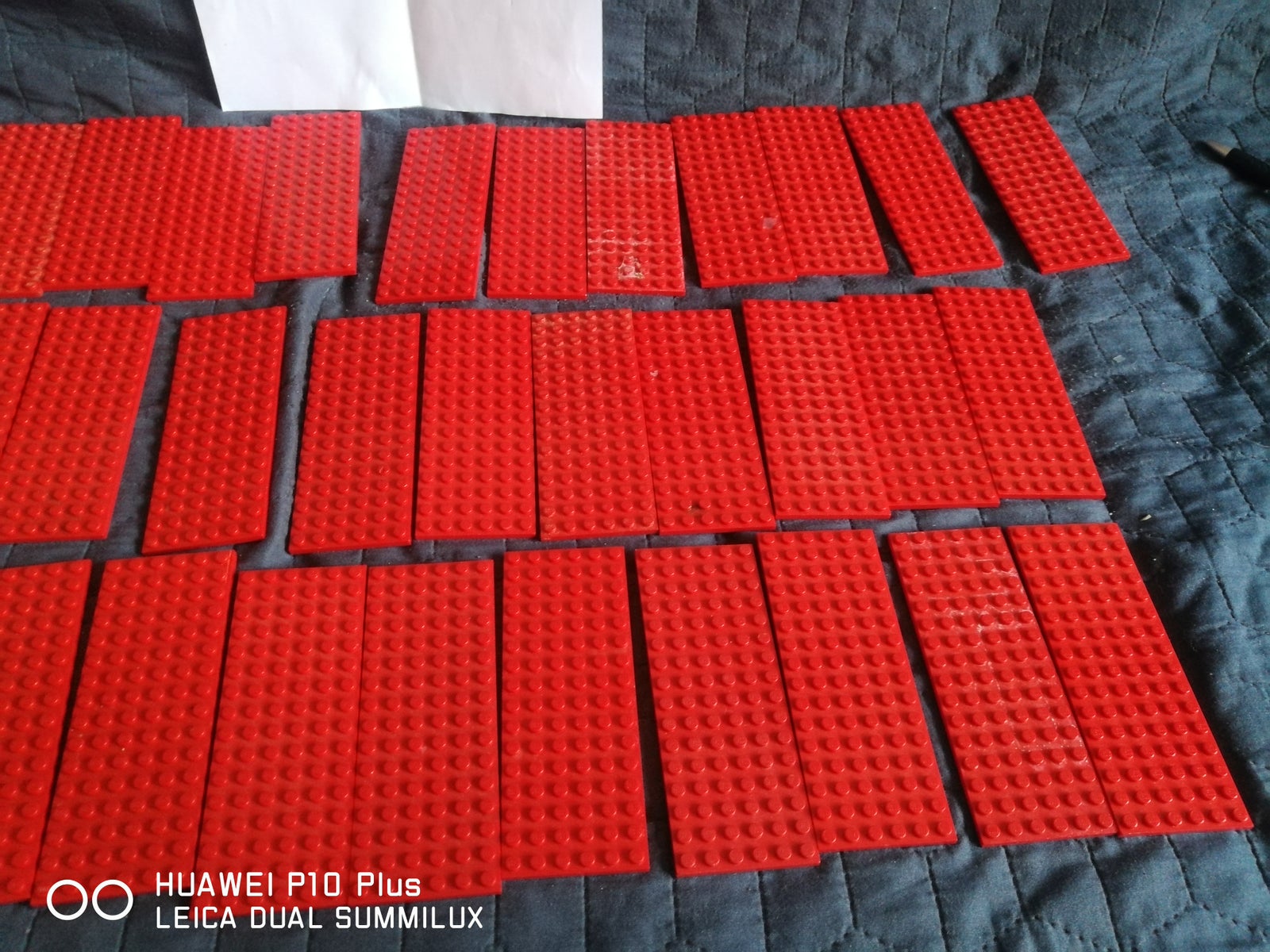Lego blandet, 37 røde plader 6* 16