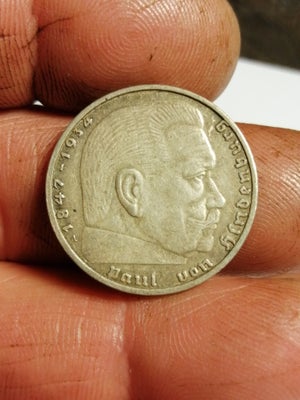 Vesteuropa, mønter, 2 Mark , 1939, 2 Mark fra Det 3 rige i sølv pæn mønt 1939A
Køber betaler porto
