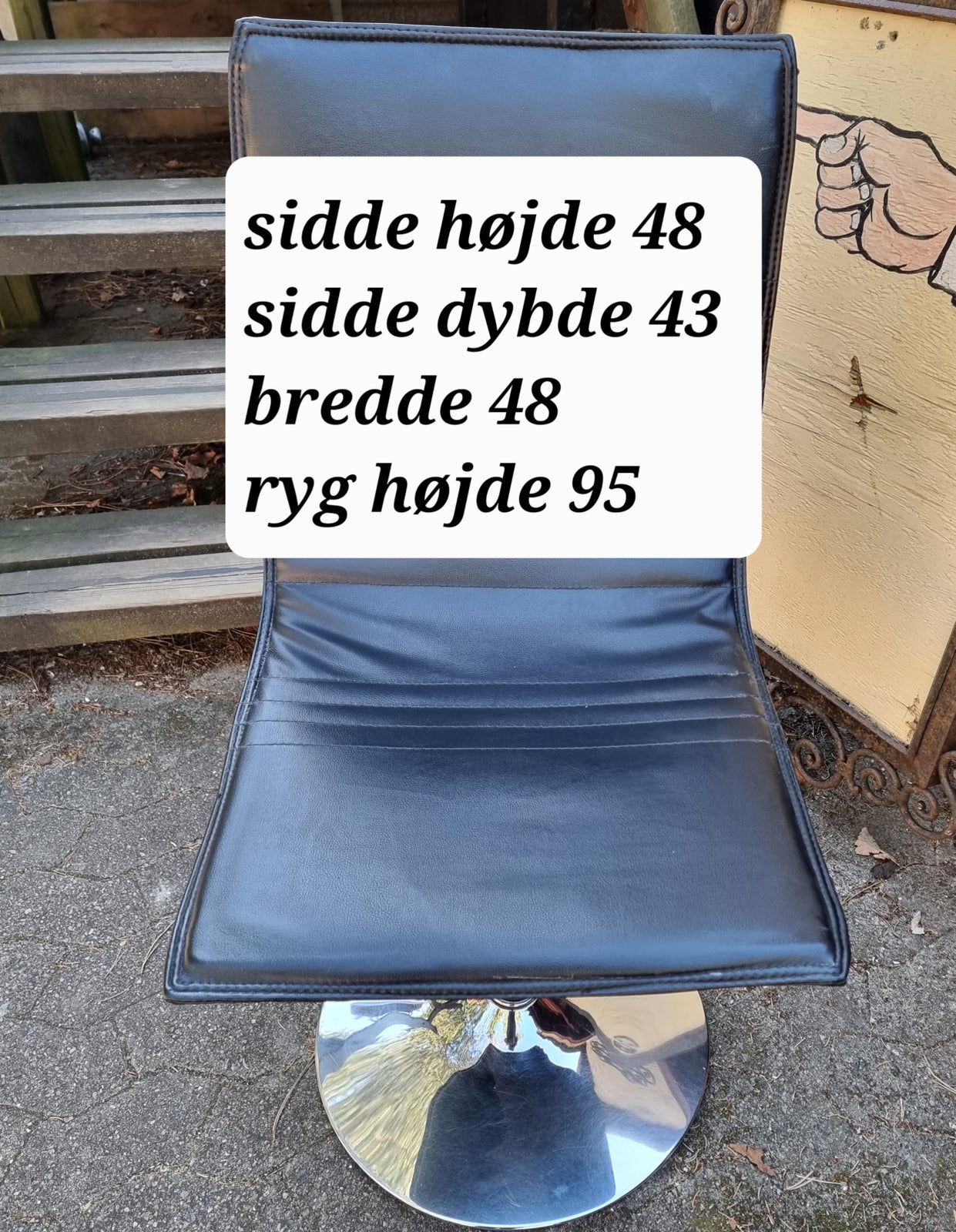 Spisebordsstol, LÆDER - KROM