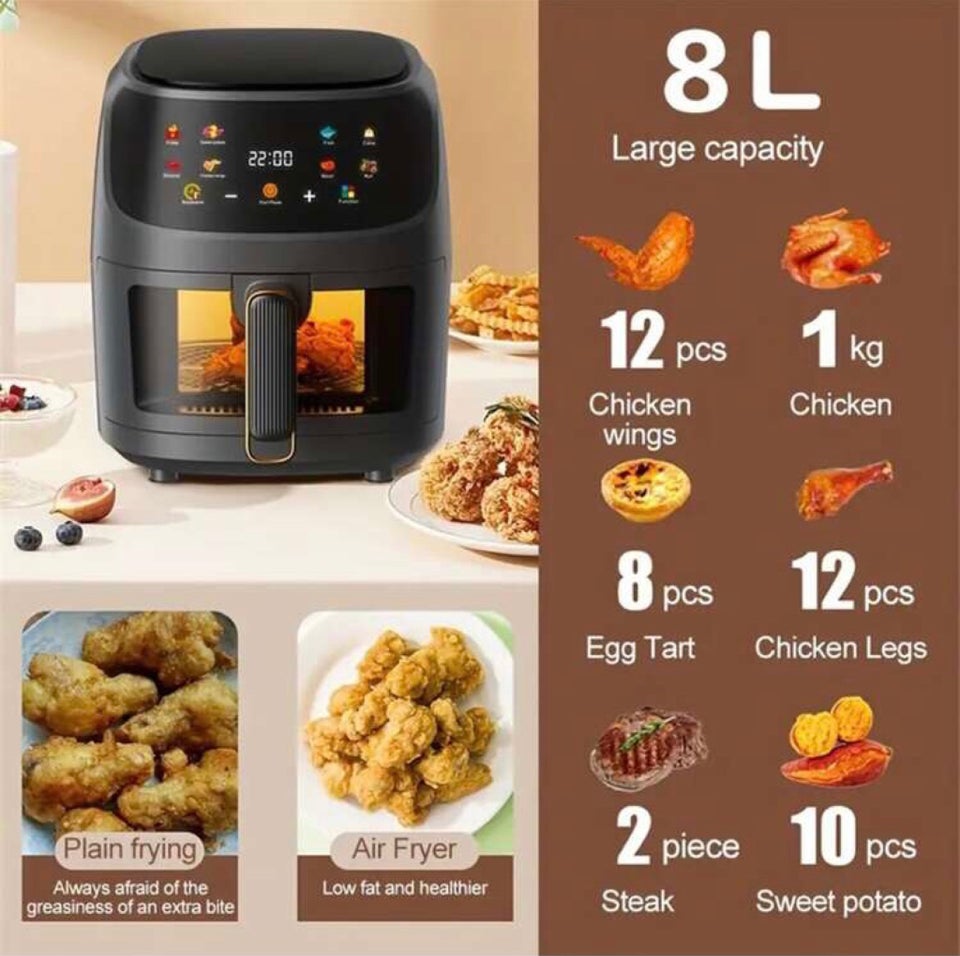 New Air Fryer Oven 6L 8 one touch