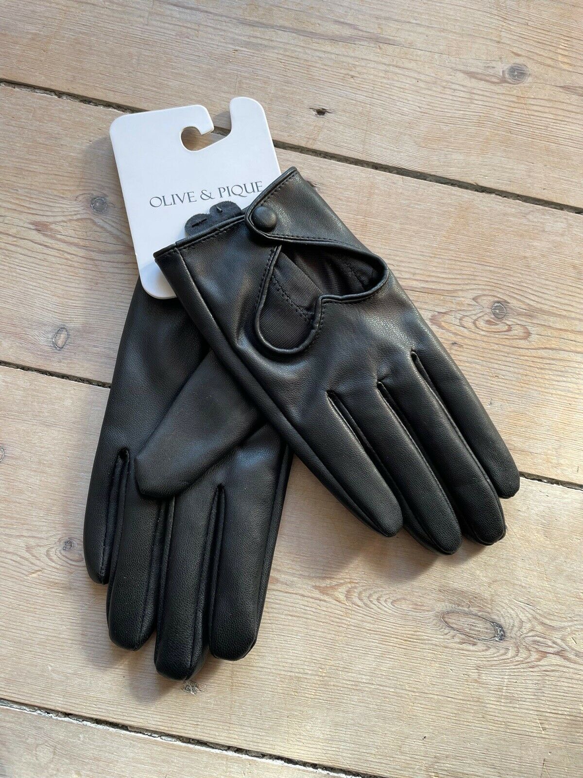 Handsker, Korte faux læder handsker med Olive & Pique – dba.dk – og Salg af Nyt Brugt