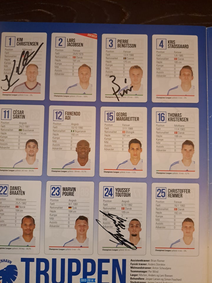 Kampprogram FCK - Galatasaray med autografer , Fck-