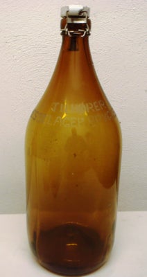 Flasker, Stor øl flaske m. patentprop, Stor øl flaske m. patentprop fra Hesselager Bryghus - højde: 