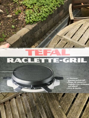 Raclette, Tefal, Helt ny raclette.
Aldrig brugt
Sikker måde at grille på. 
6 personers.