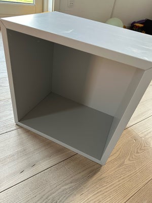 Bogkasse, IKEA Eket, b: 35 d: 23 h: 35, lys gråblå - 10 stk. sælges samlet inkl. vægskinner. Fejlfri