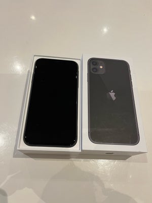 iPhone 11, 64 GB, sort, PERFEKT iphone 11 64GB i sort farve sælges. Telefonen er i Perfekt stand, 
D