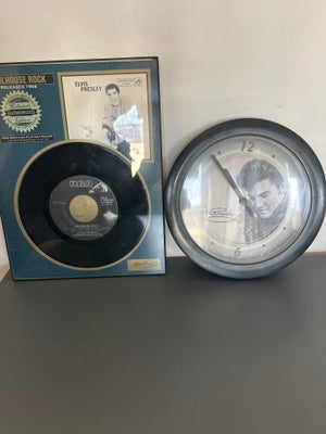 Ure, Billede og ur med Elvis Presley, Sælger dette ur med Elvis. Det er 21 cm i diameter. 
Billede m
