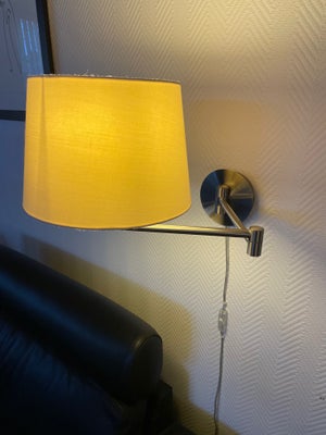 Væglampe, Santander, Væglampe med skærm, svingarm (stålfarvet) - incl. ledning, kontakt + stik. 
(2 