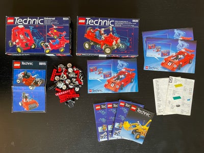 Lego Technic, 8024 + 8815 + 8820, Tre LEGO Tehnic sæt fra 1989 og 1991. 8024 Universal Set og 8820 M