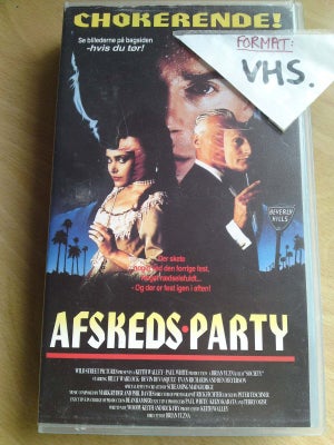 Komedie, Afskedsparty (society), instruktør Brian yuzna, Auktion på Afskedsparty på VHS, fra 1989, s