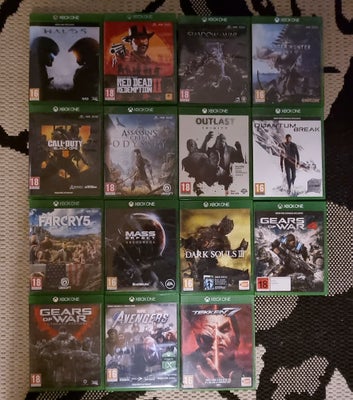 Spil 15 stk., Xbox One, action, Samling sælges 15 stk actionspil, alle i god stand. 
Sælges kun saml