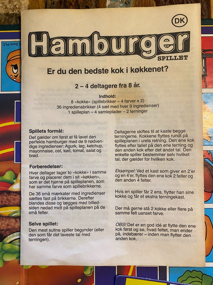 Hamburger , Familiespil, brætspil