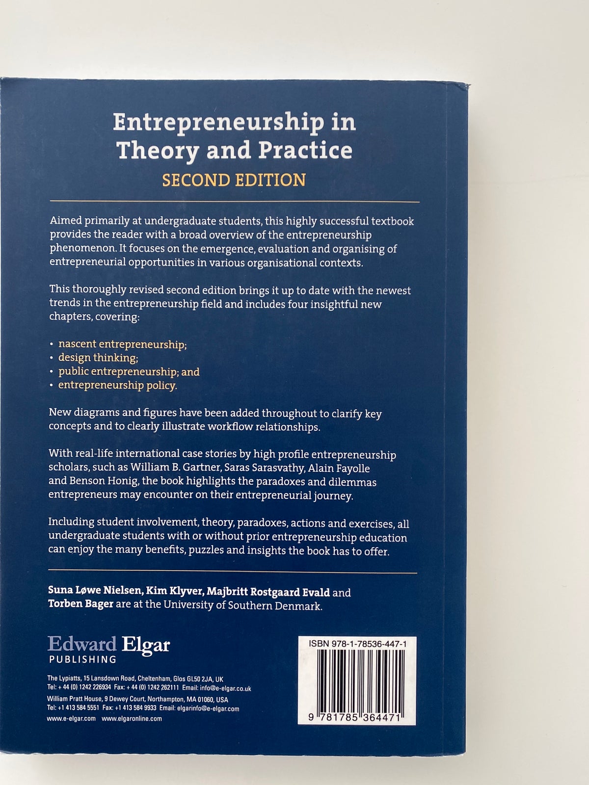 Entrepreneurship in Theory and Practice, Nielsen, Klyver