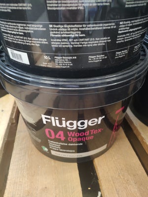 Heldækkende træbeskyttelse , Flügger wood tex 04 opaque heldækkende træbeskytte, 1234 liter, Sort el