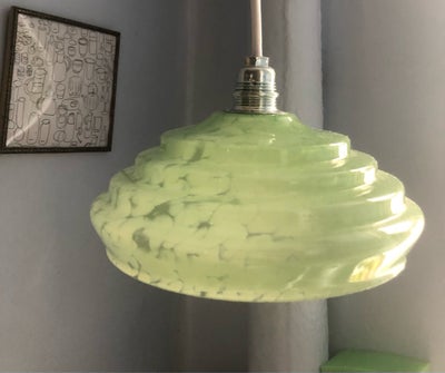 Pendel, Fransk vintage, Smuk lille fransk grøn glaslampe i murano-stil.

Sender ikke, kan hentes i K