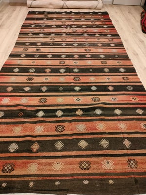 Gulvtæppe, ægte tæppe, ULD, b: 200 l: 390, Dette kæmpestort Tyrkisk kelimtæppe er klar til at tilføj