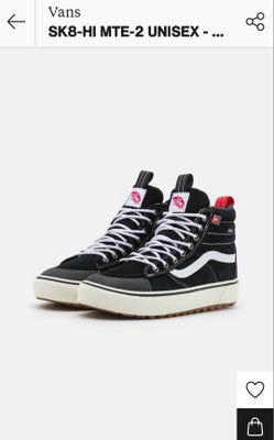 Sneakers, Vans, str. 44,5,  Sort,  Læder,  Næsten som ny, Super fede og lækre Vans Sk8-Hi MTE-2 støv