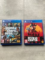 Grand theft auto five og Reading dead l I, PS4, action
