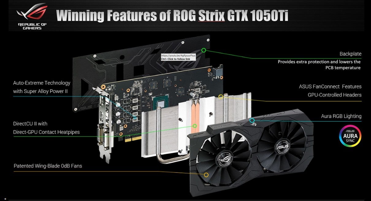 GTX 1050ti ASUS STRIX, 4 GB RAM, Perfekt