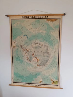 Landkort, Skolekort / landkort, Vintage skolekort / landkort
Antarktis/ Sydpolen
Bred 100 cm
Lang 12