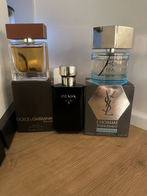 Eau de Toilette, Parfume, Prada, Dolce & Gabbana, YSL, Jeg sælger hermed 3 stortest ubrugte herre  p