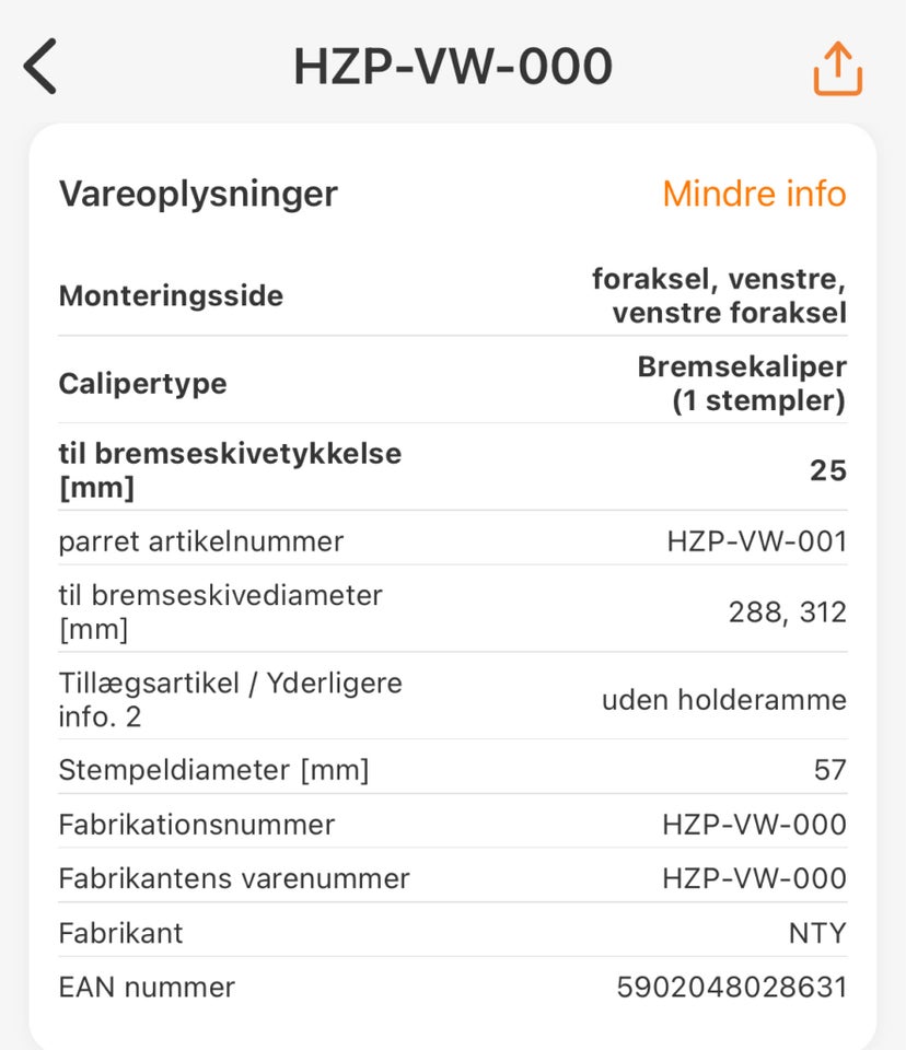 Bremsedele, Bremsekalibre, Audi A4 (B6-B7)