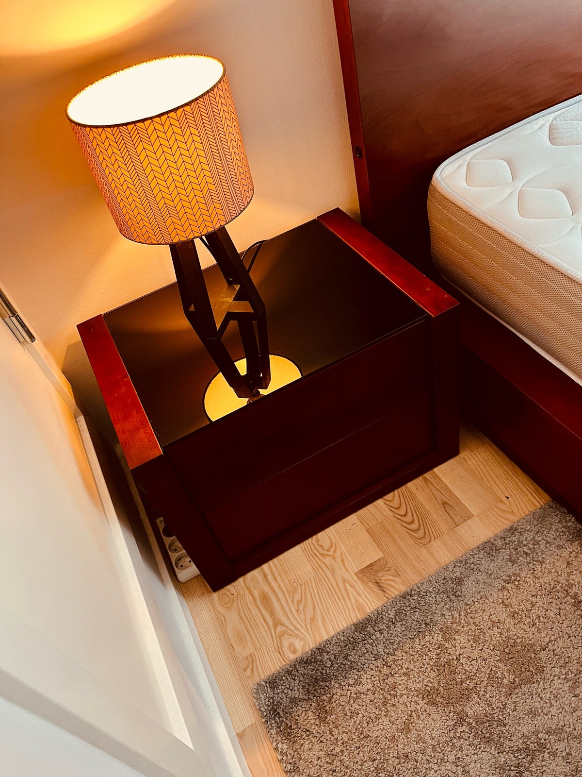 2 Bedside table with 2 drawers -Cherry Wood Colour