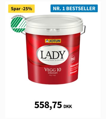 Vægmaling, Lady, 8 liter, Råhvid, 2 bøtter maling. 

Ca 8 liter i hver bøtte..

Vi skal af med det ,