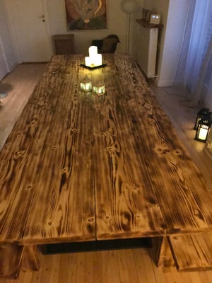 Spisebord, Brændt rustik bøg natur, Massivt Plankebord snedkerfremstillet, b: 115 l: 300, Dette unik