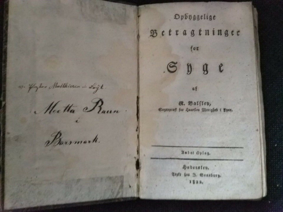 Opbyggelige Betragtninger til Syge (1822), R. Balslev,