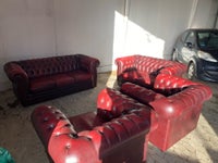 Sofagruppe, læder, Chesterfield sofa