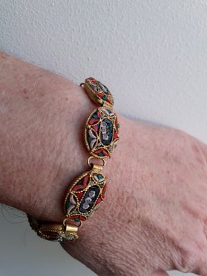 Armbånd, glas, ukendt, Fint vintage armbånd i mikro mosaik fra Italien. Mangler lidt mosaik men stad